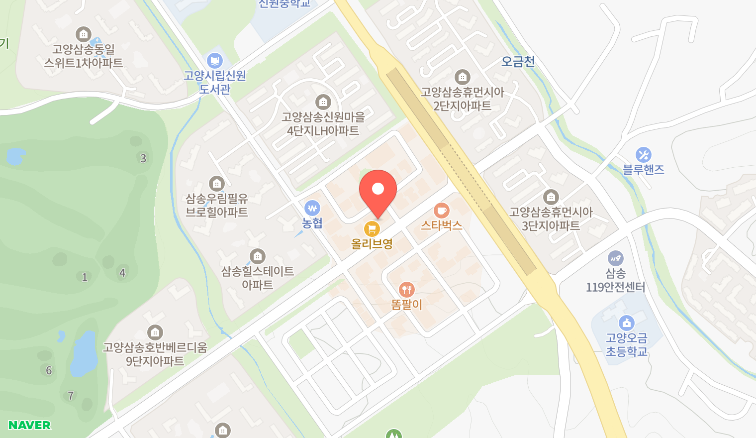 삼송성모내과의원 위치 지도 — 경기 고양시 덕양구 권율대로 893, 파스텔시티 (신원동)